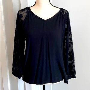 Sheer Floral Sleeve Blouse NWOT​